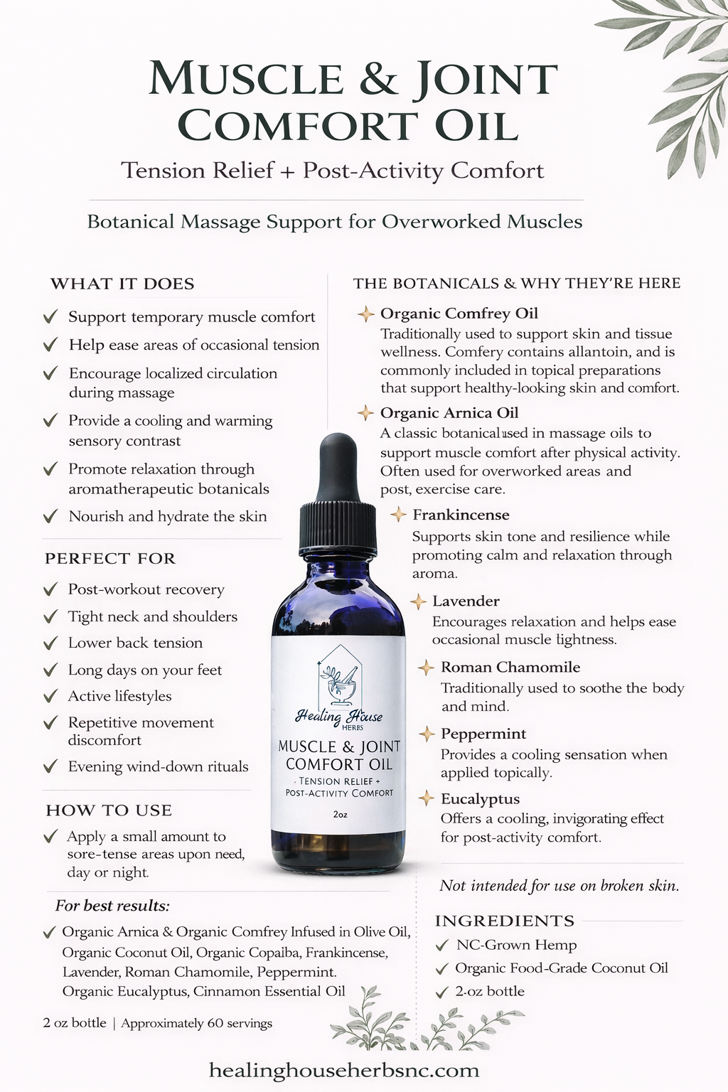 Muscle & Joint Comfort Oil - Tension Relief + Post-Activity Comfort