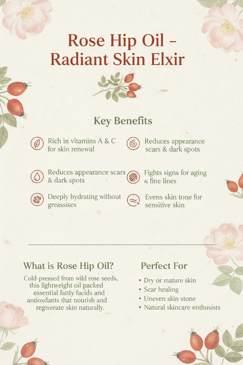 Rose Hip Oil Benefits Flyer
